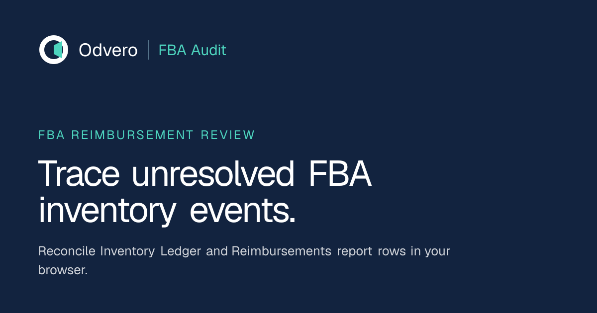 Amazon reimbursement report reconciliation with inventory events and source-row evidence